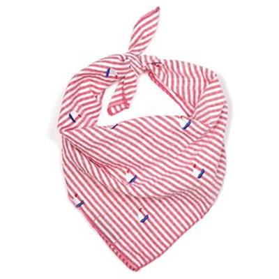 Red strip Sailboat Dog Bandana