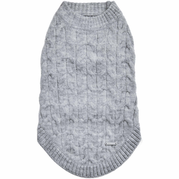Blueberry Pet - Fuzzy Textured Knit Dog Sweater (Crew-neck)