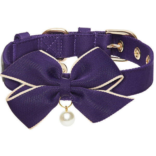 Blueberry Pet - Most Coveted Dog Collar with Bowtie and Pearl