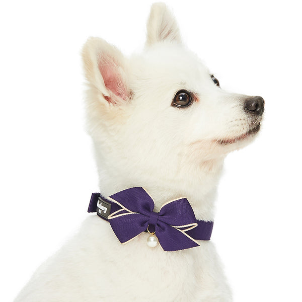 Blueberry Pet - Most Coveted Dog Collar with Bowtie and Pearl