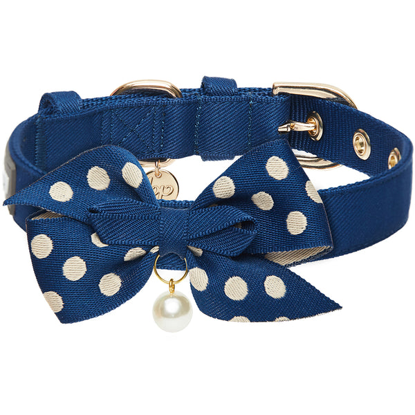 Blueberry Pet - The Most Coveted Dog Collar with Dotty Bowtie and Pearl