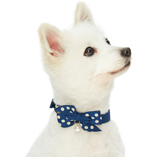 Blueberry Pet - The Most Coveted Dog Collar with Dotty Bowtie and Pearl