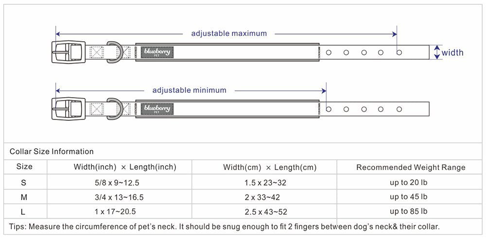 Blueberry Pet - Sherpa Fleece Padded Dog Collar