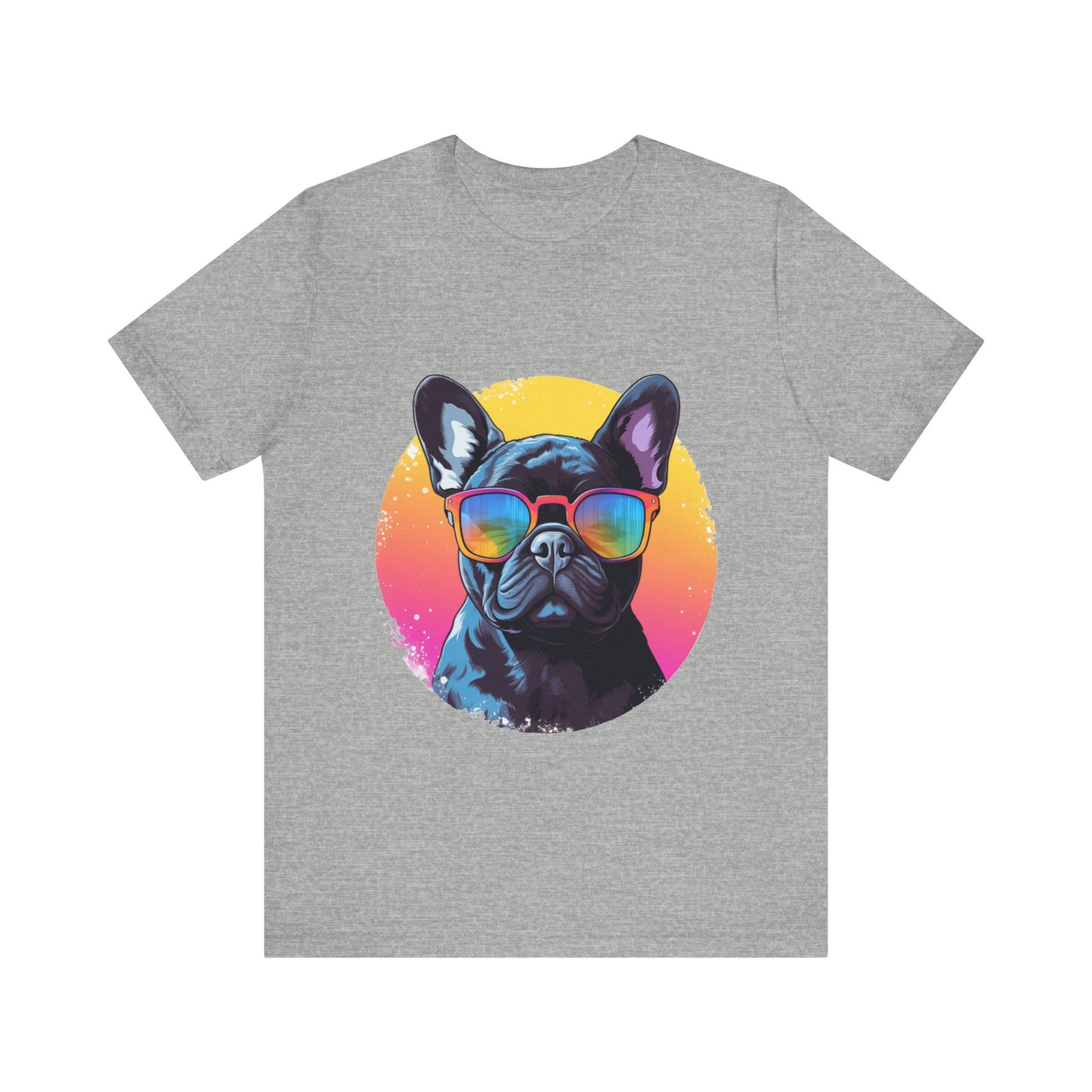 Frenchie Bulldog Too Cool Sunset Tee Shirt