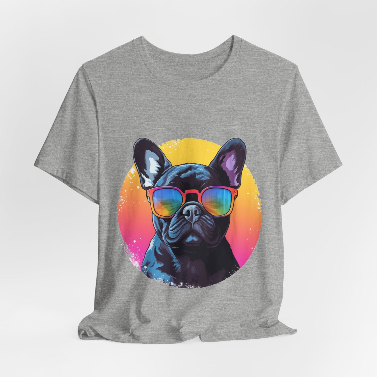 Frenchie Bulldog Too Cool Sunset Tee Shirt