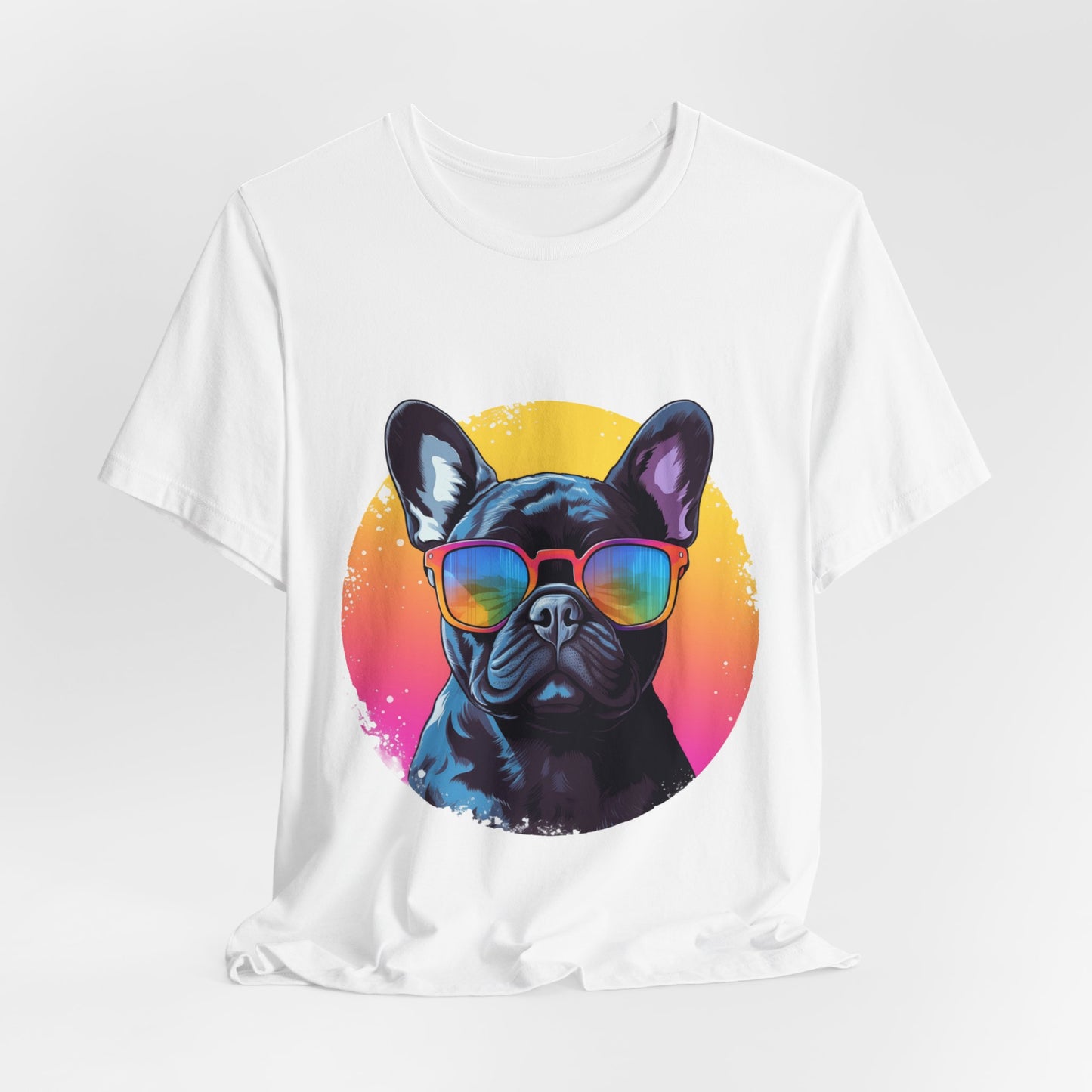 Frenchie Bulldog Too Cool Sunset Tee Shirt