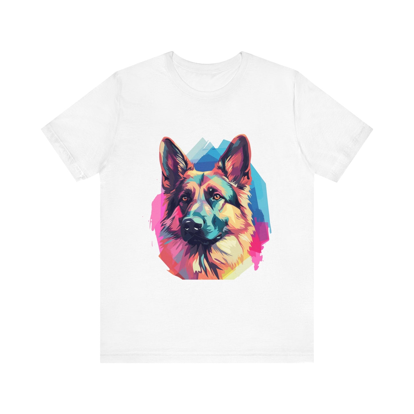German Shepherd Vibrant Water Color Tee Shirt