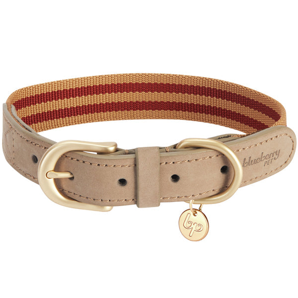 Blueberry Pet - Full Grain Leather & Polyester Dog Collar