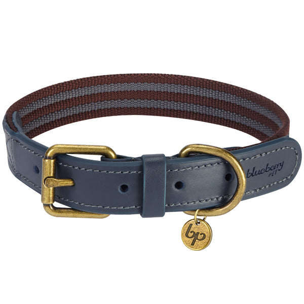 Blueberry Pet - Full Grain Leather & Polyester Dog Collar