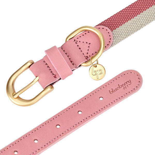 Blueberry Pet - Full Grain Leather & Polyester Dog Collar