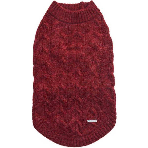 Blueberry Pet - Fuzzy Textured Knit Dog Sweater (Crew-neck)