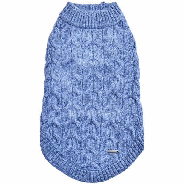 Blueberry Pet - Fuzzy Textured Knit Dog Sweater (Crew-neck)