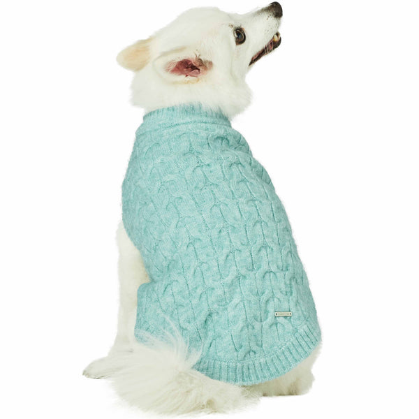 Blueberry Pet - Fuzzy Textured Knit Dog Sweater (Crew-neck)