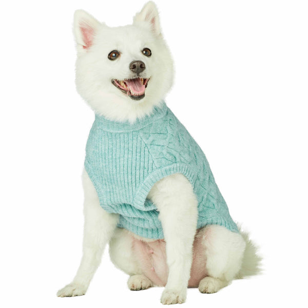 Blueberry Pet - Fuzzy Textured Knit Dog Sweater (Crew-neck)