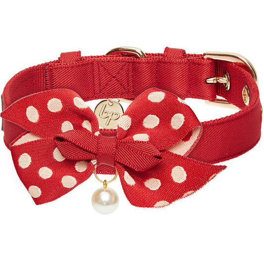 Blueberry Pet - The Most Coveted Dog Collar with Dotty Bowtie and Pearl